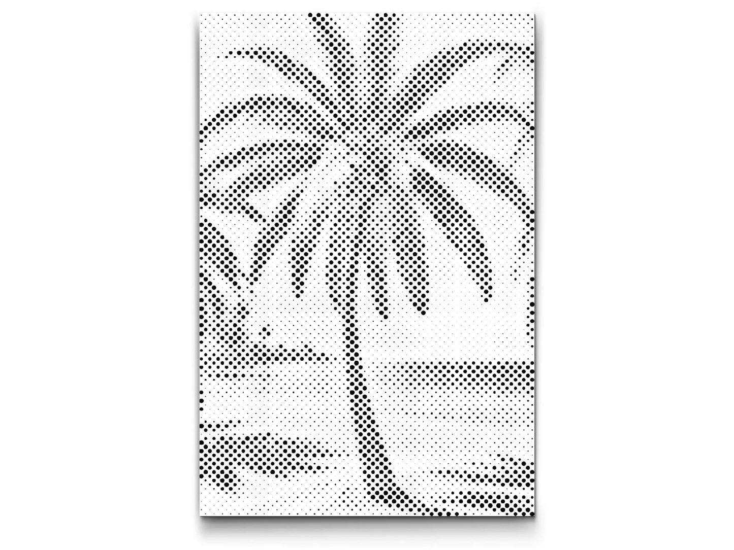 Mal-med-prikker -  Palme på stranden