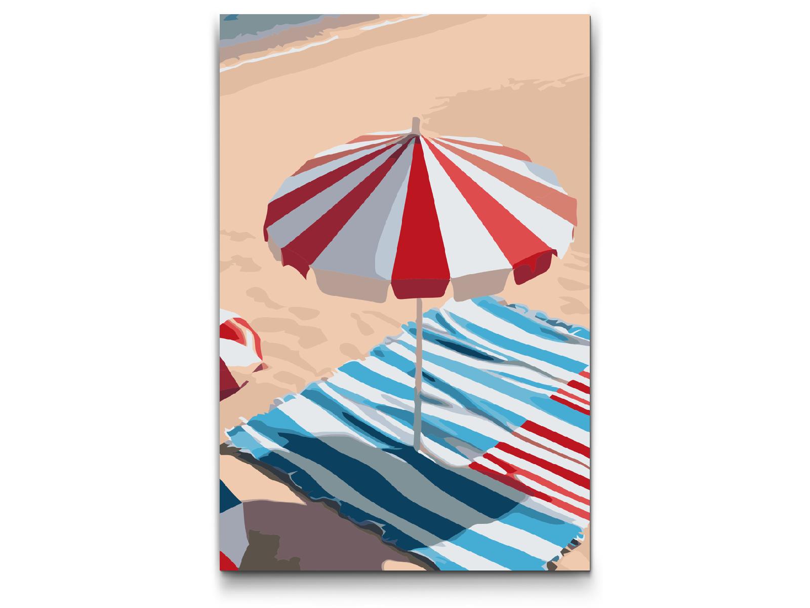 Paint by Numbers - Parasol på stranden