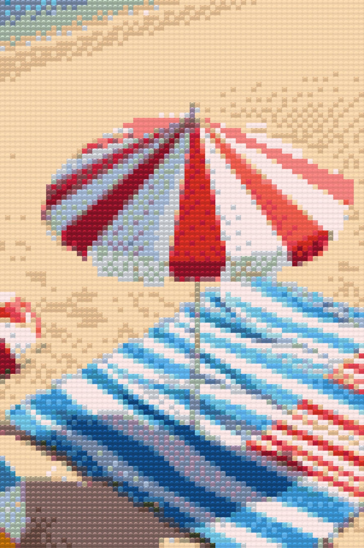 Diamond Painting - Parasol på stranden