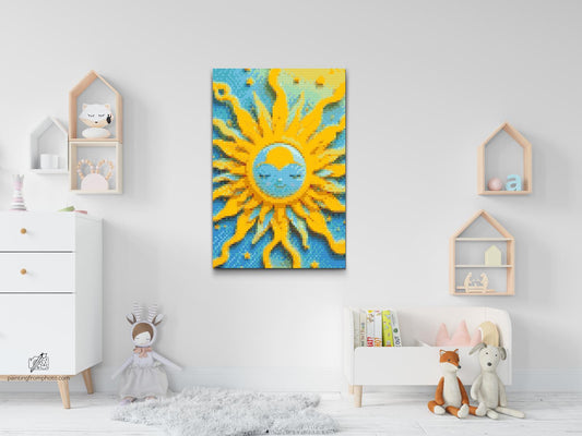 Diamond Painting - Blå gul sol