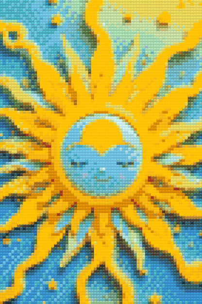 Diamond Painting - Blå gul sol