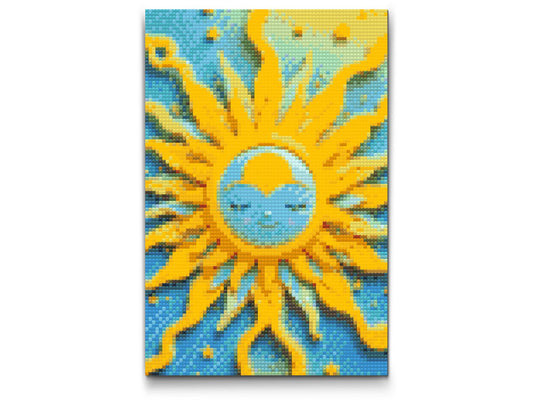 Diamond Painting - Blå gul sol