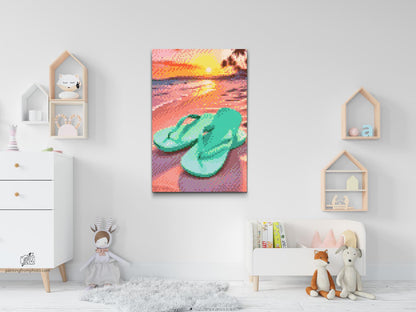 Diamond Painting - Klipklappere på stranden