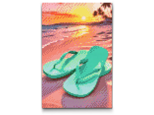Diamond Painting - Klipklappere på stranden