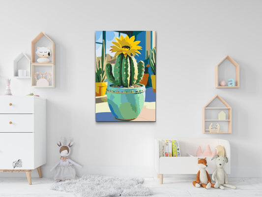 Paint by Numbers - Blomstrende kaktus