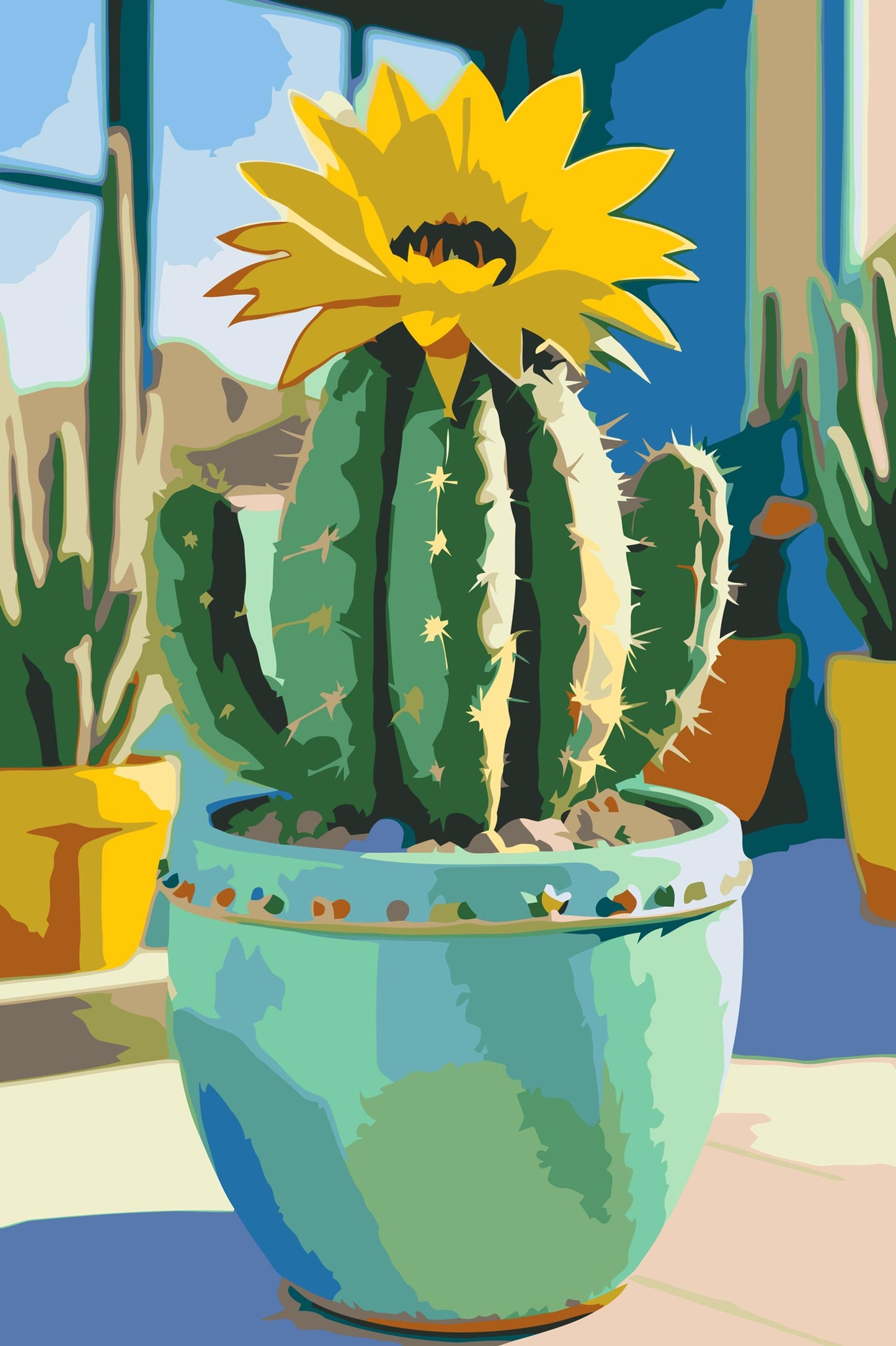 Paint by Numbers - Blomstrende kaktus