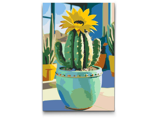 Paint by Numbers - Blomstrende kaktus