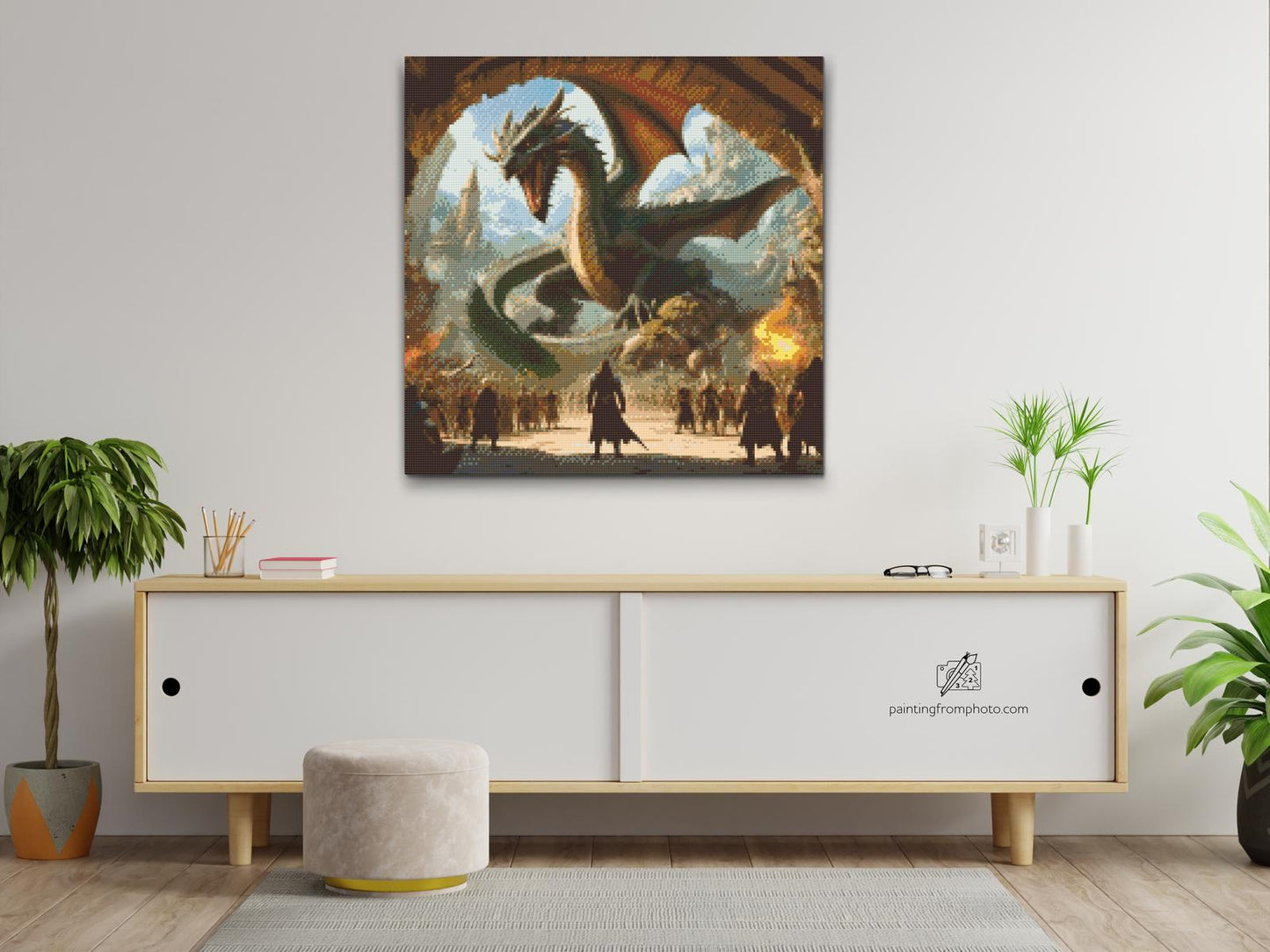 Diamond Painting - Menneske vs. drage