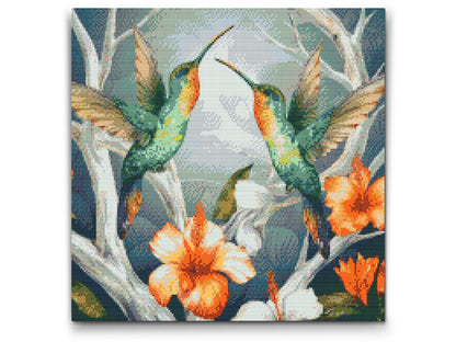 Diamond Painting - Kolibrier blandt blomster