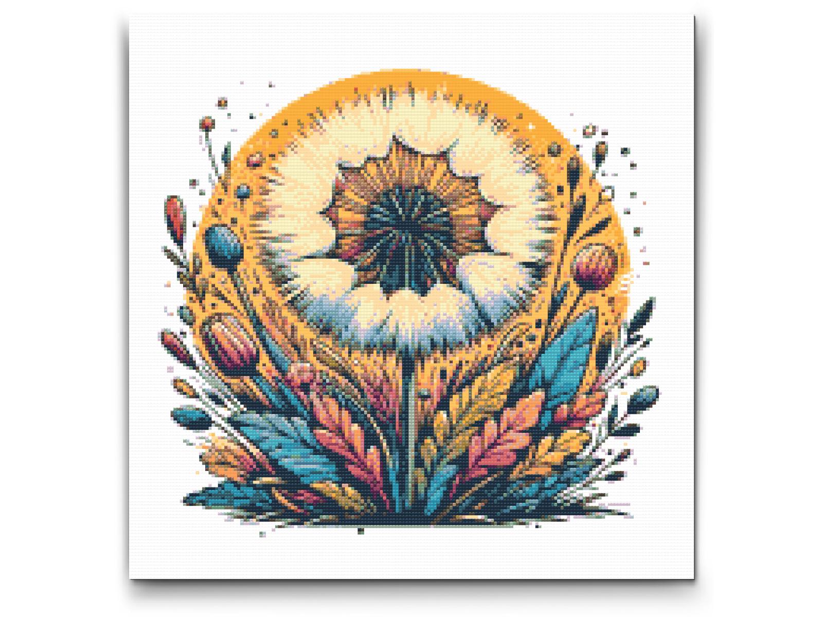 Diamond Painting - Magisk blomstercirkel