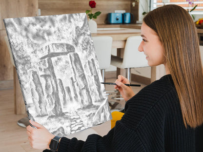 Mal-med-prikker -  Magisk Stonehenge