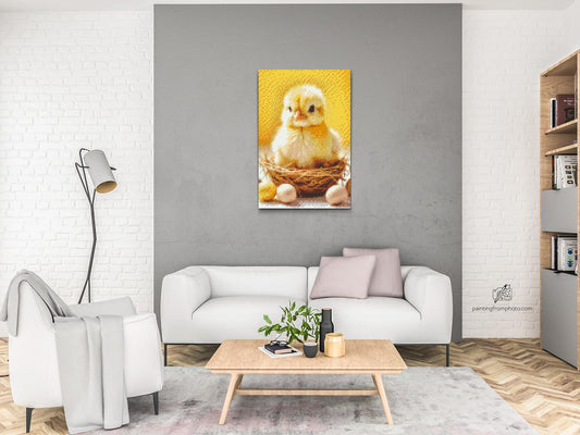 Diamond Painting - Påskekylling med æg
