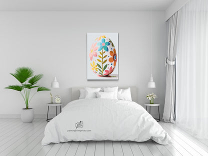 Paint by Numbers - Påskeæg med blomstermønster
