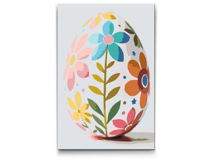 Paint by Numbers - Påskeæg med blomstermønster
