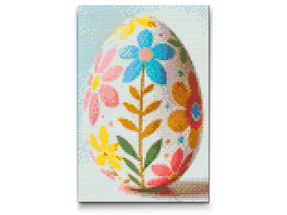 Diamond Painting - Påskeæg med blomstermønster