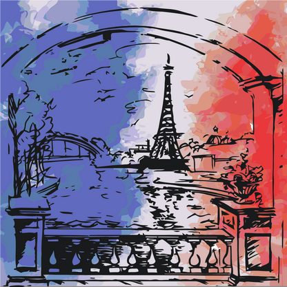 Paint by Numbers - Paris i flagfarver