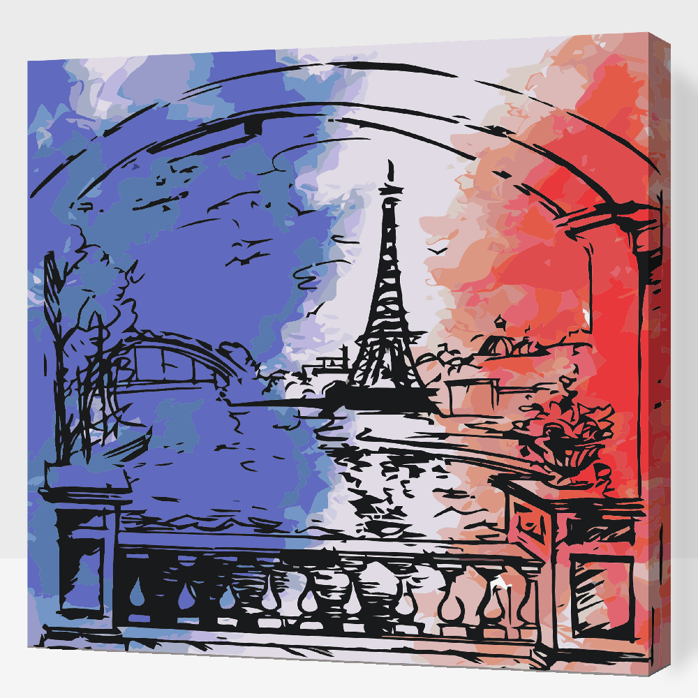 Paint by Numbers - Paris i flagfarver