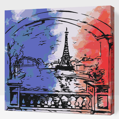 Paint by Numbers - Paris i flagfarver