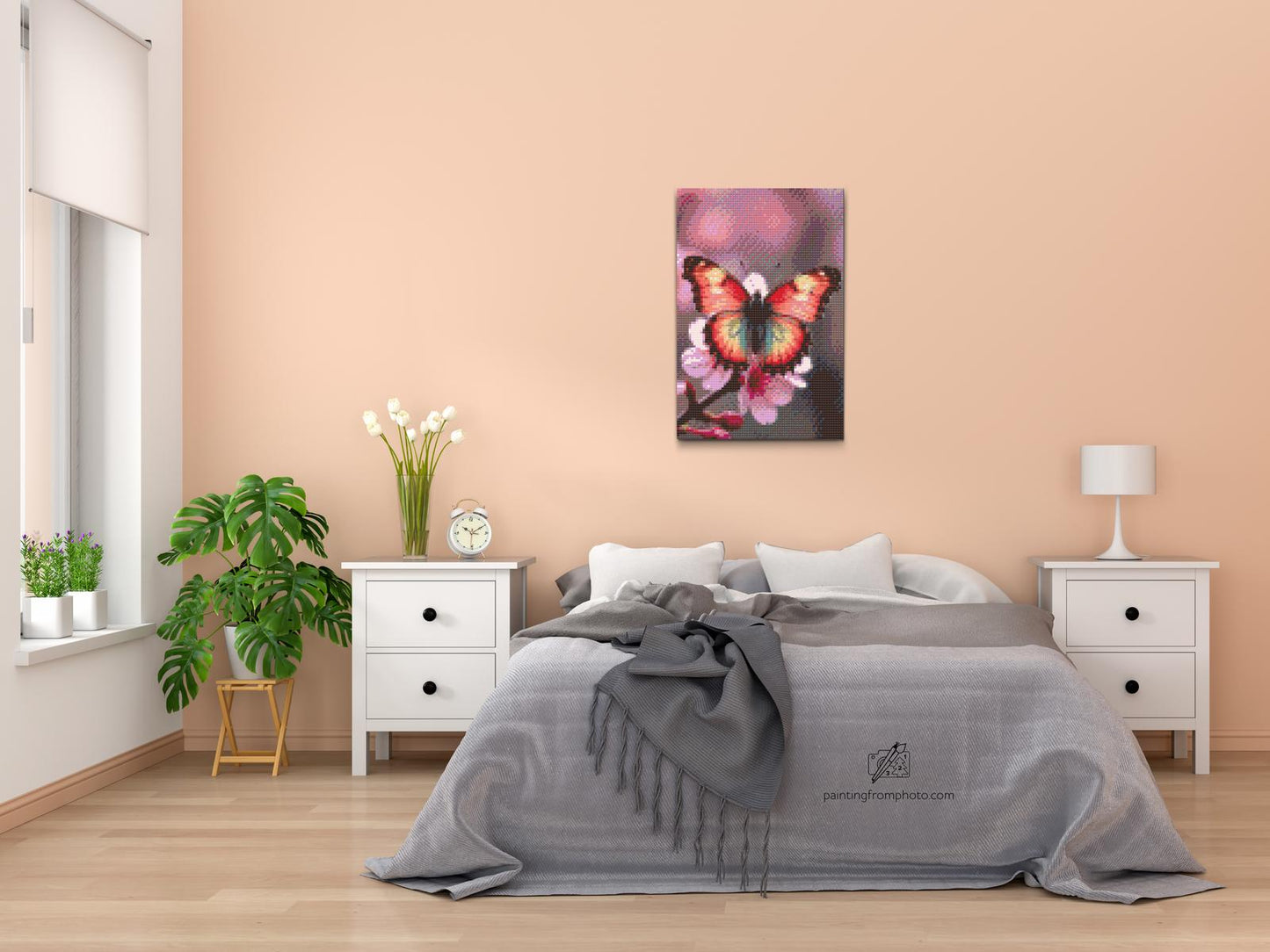 Diamond Painting - Sommerfugl på en forårsgren
