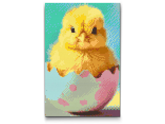Diamond Painting - Påskekylling i æggeskallen