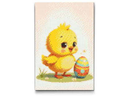 Diamond Painting - Påskekylling med et æg