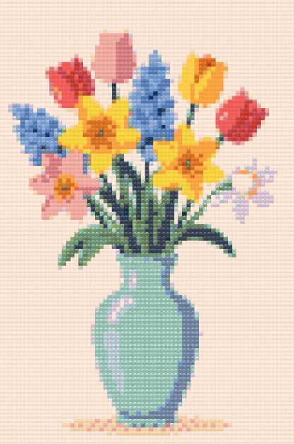 Diamond Painting - Illustration af en forårsbuket