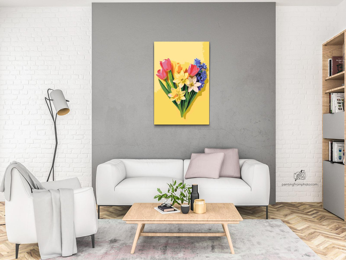 Paint by Numbers - Forårsblomster i hjertet