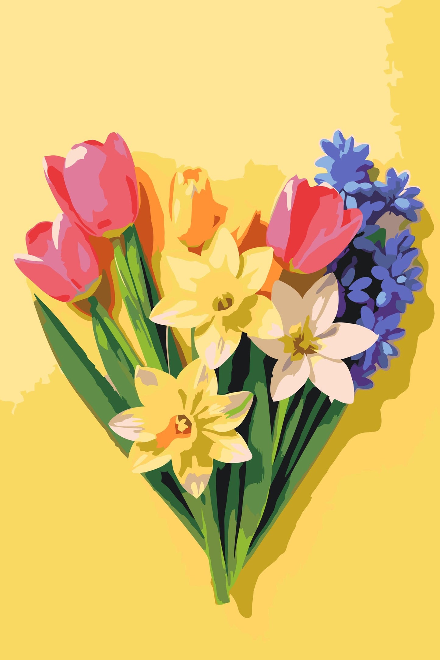 Paint by Numbers - Forårsblomster i hjertet