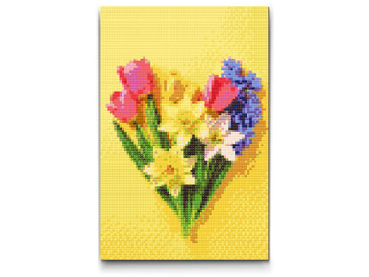Diamond Painting - Forårsblomster i hjertet