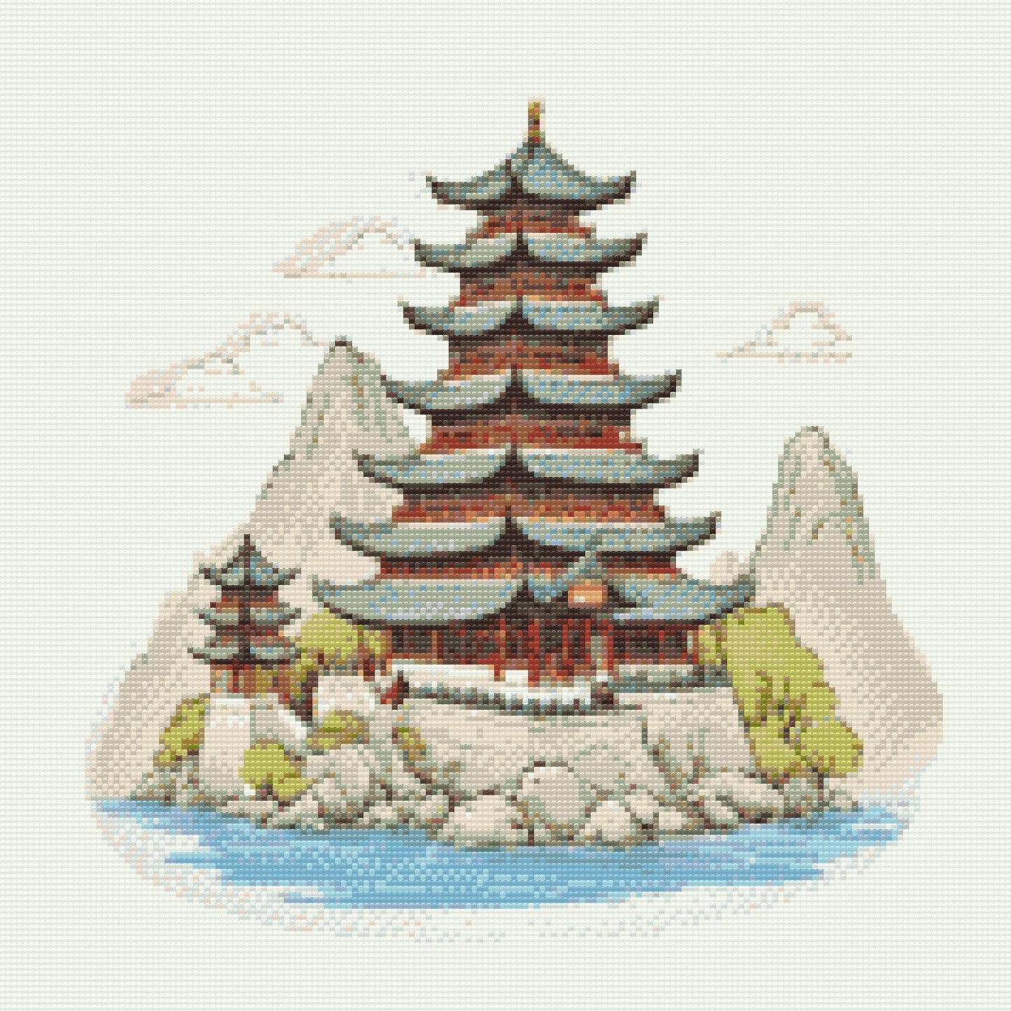 Diamond Painting - Kinesisk tempel