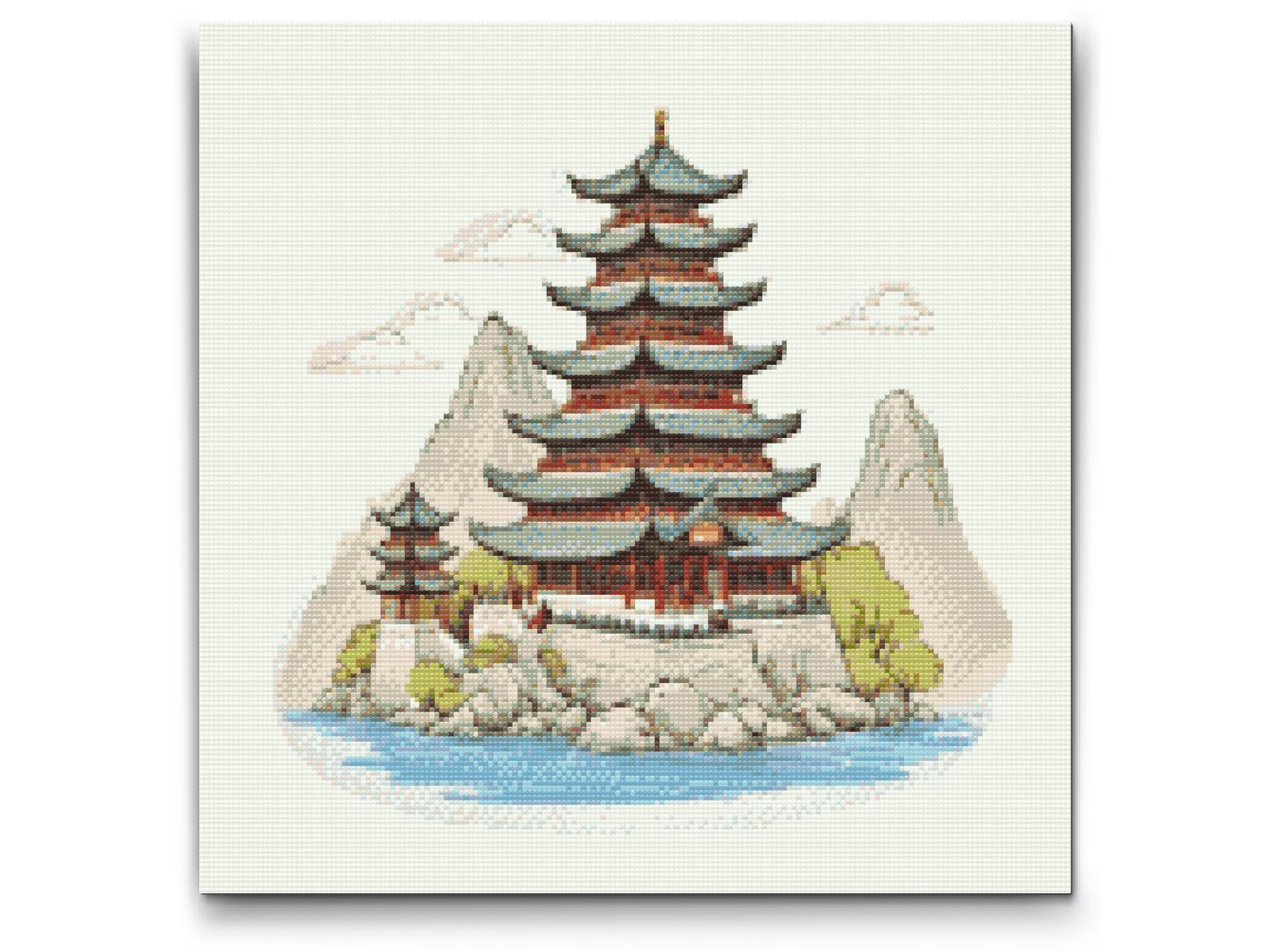 Diamond Painting - Kinesisk tempel