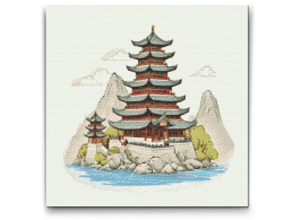 Diamond Painting - Kinesisk tempel