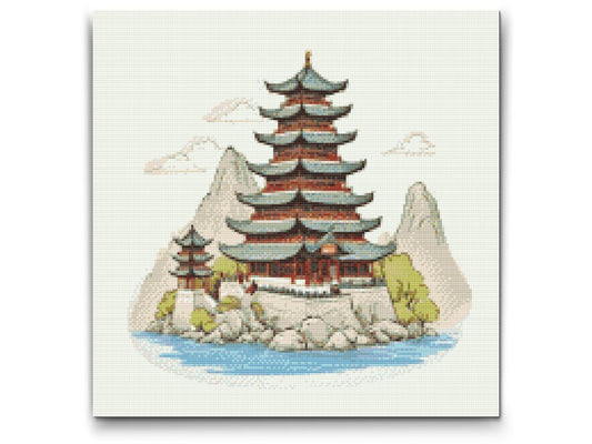 Diamond Painting - Kinesisk tempel