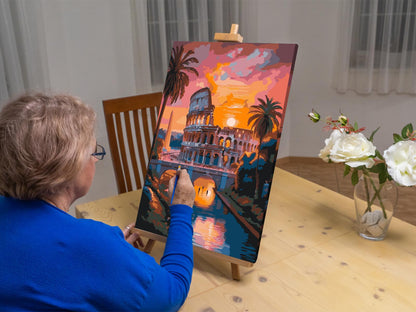 Paint by Numbers - Colosseum ved skumringstid