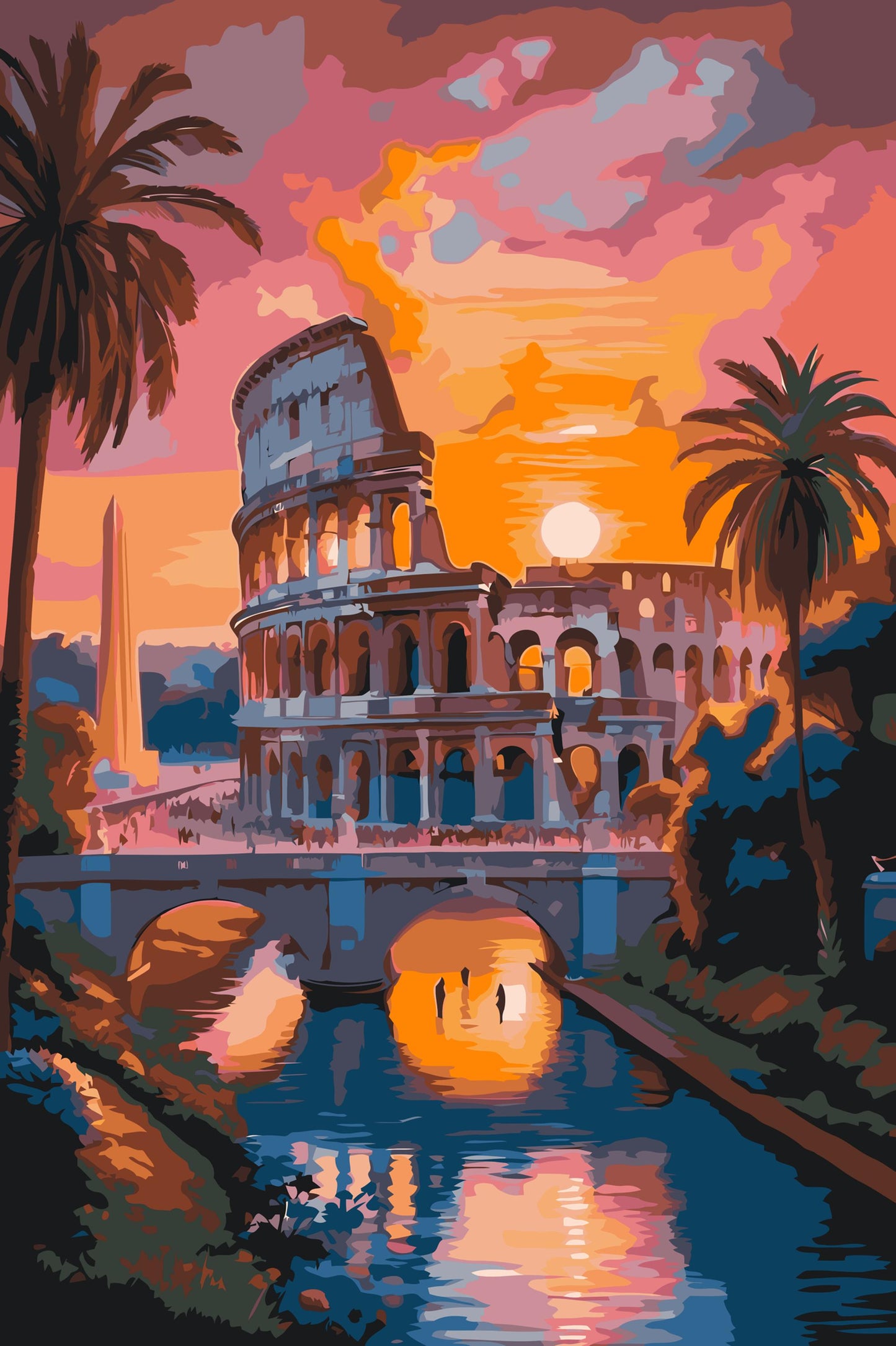 Paint by Numbers - Colosseum ved skumringstid