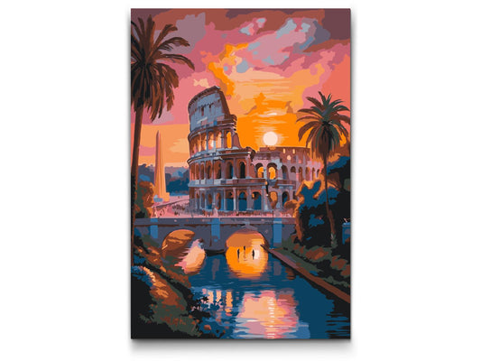 Paint by Numbers - Colosseum ved skumringstid