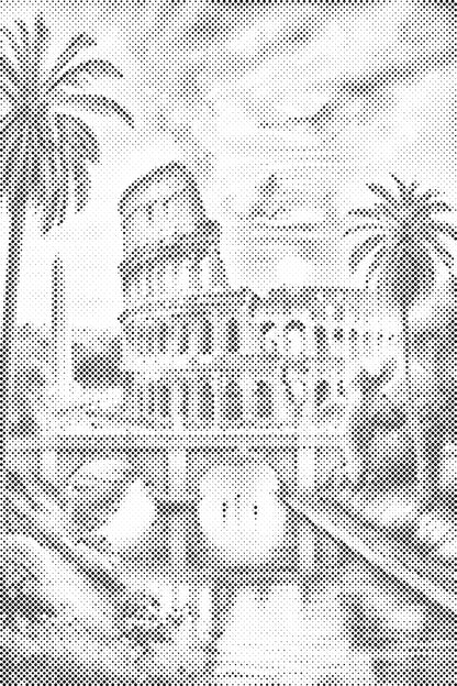 Mal-med-prikker -  Colosseum ved skumringstid