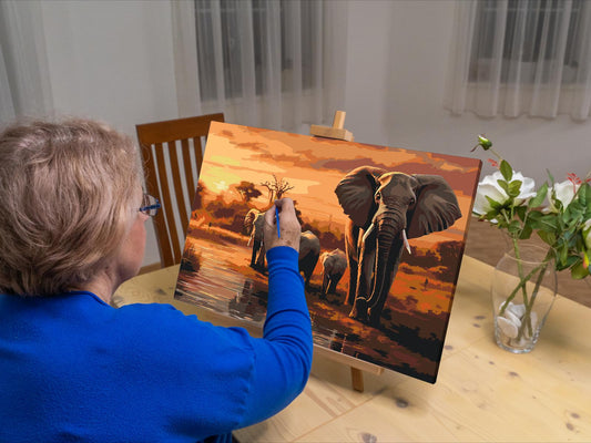 Paint by Numbers - Savanne – Rejser med elefanter