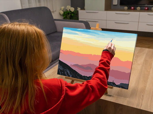 Paint by Numbers - Solnedgang over de østrigske bjerge