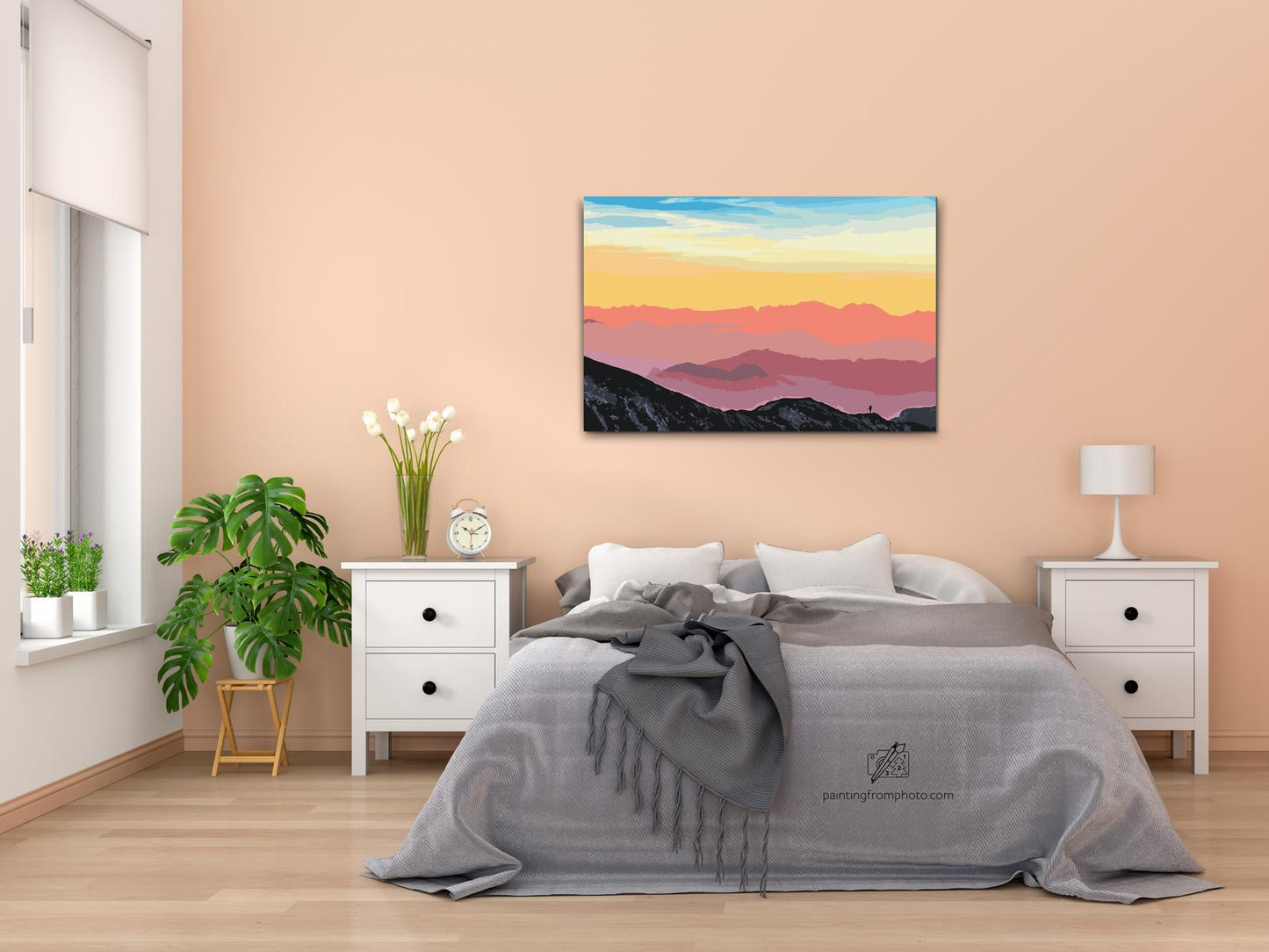 Paint by Numbers - Solnedgang over de østrigske bjerge