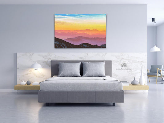 Diamond Painting - Solnedgang over de østrigske bjerge