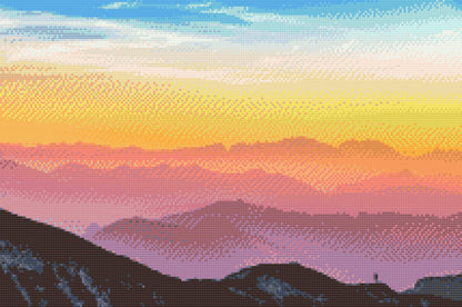 Diamond Painting - Solnedgang over de østrigske bjerge