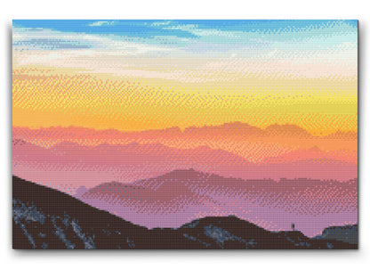 Diamond Painting - Solnedgang over de østrigske bjerge
