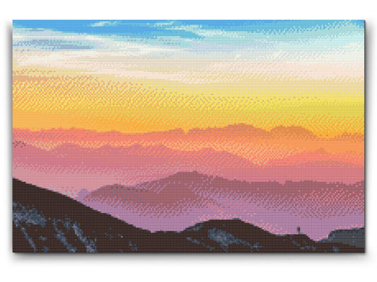 Diamond Painting - Solnedgang over de østrigske bjerge