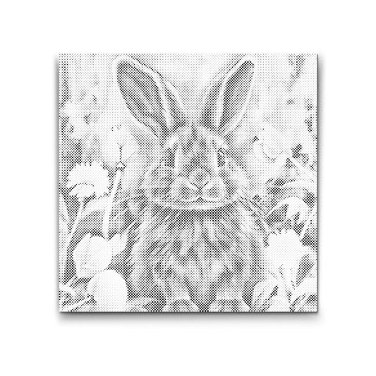 Glad Kanin med Blomster