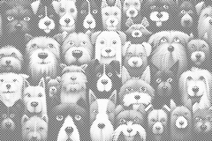 Mal-med-prikker -  Hunde, uanset hvor du kigger