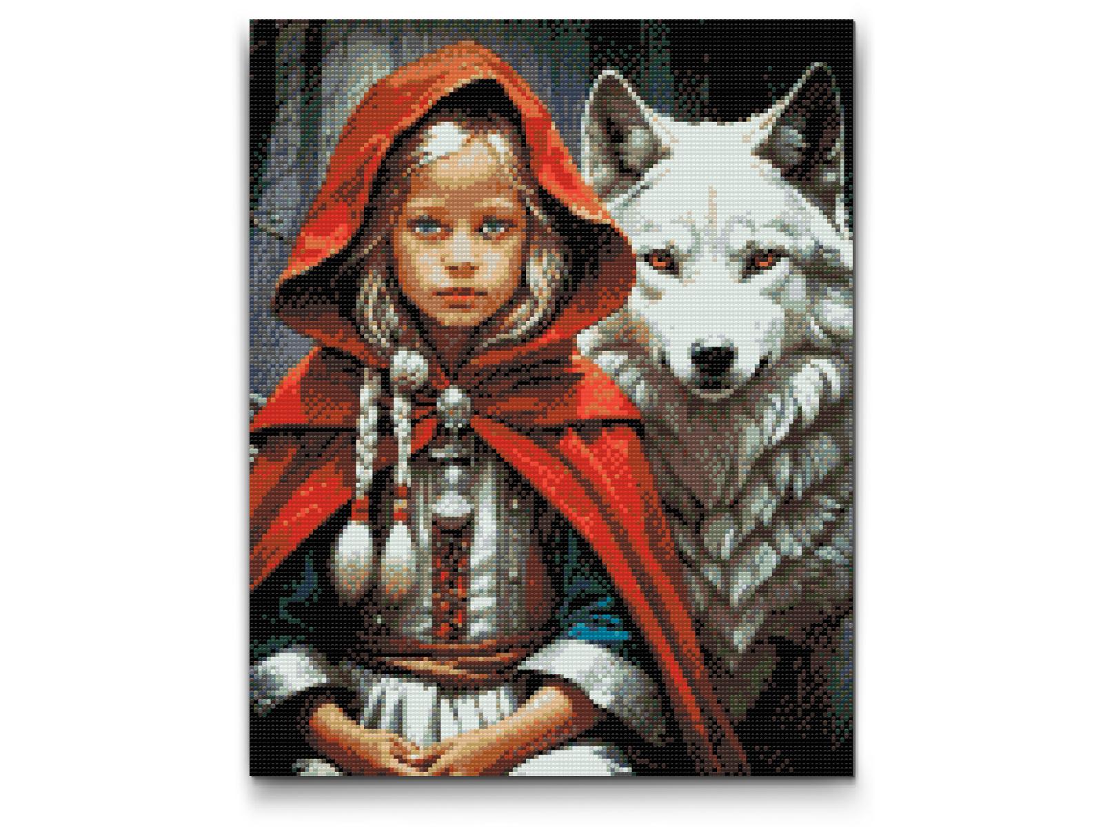 Diamond Painting - Pigen og den hvide ulv