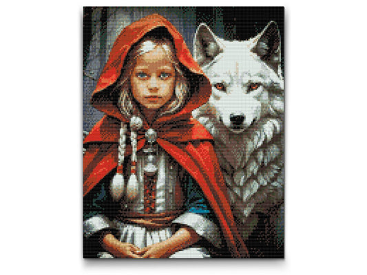 Diamond Painting - Pigen og den hvide ulv