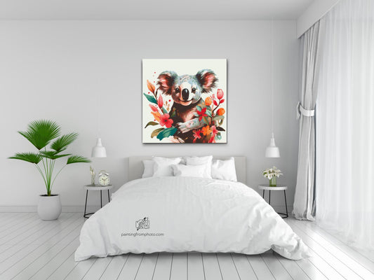 Diamond Painting - Koala omgivet af blomster