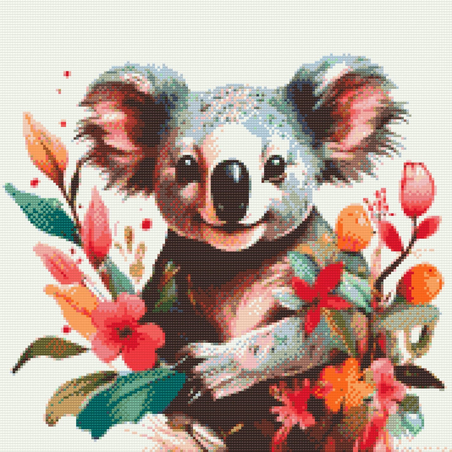 Diamond Painting - Koala omgivet af blomster